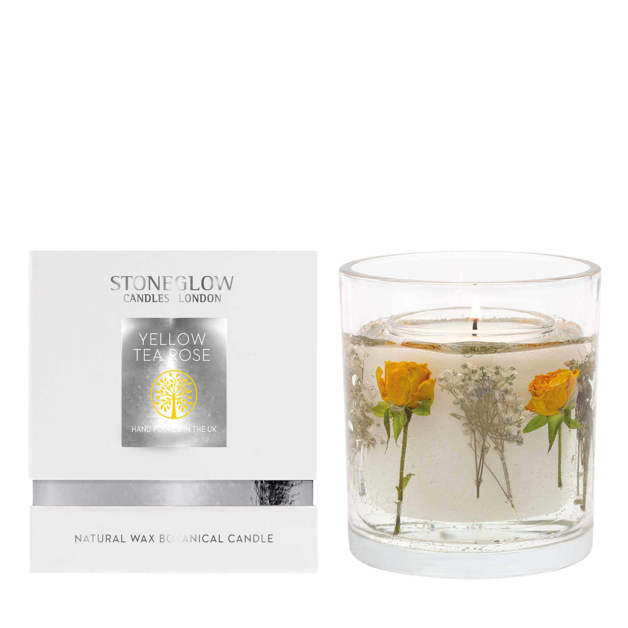 Nature's Gift Yellow Tea Rose Wax Gel Candle