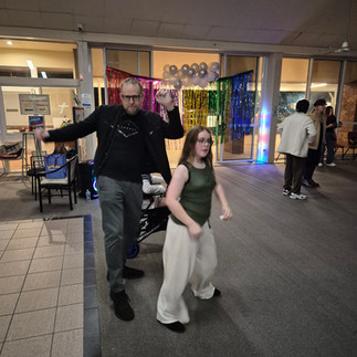 Happy faces in the crowd at the DiscoAbility event