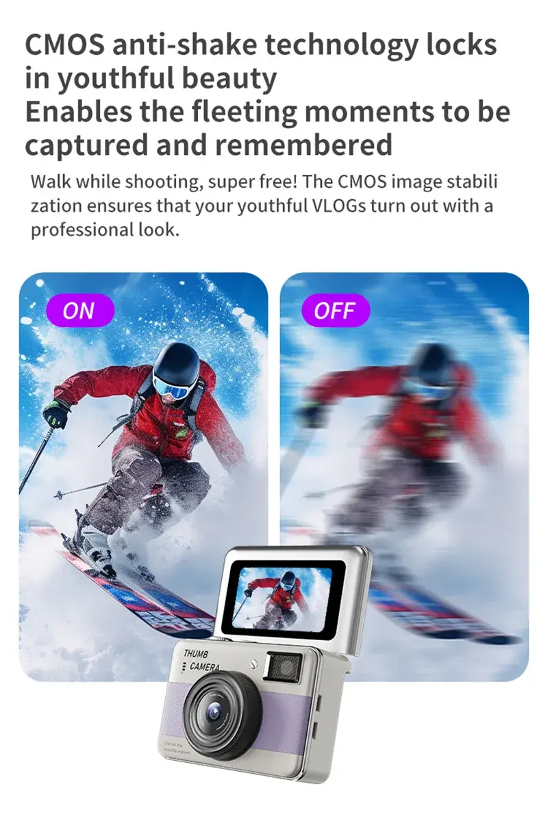 Miniatura: Lenovo 4K CCD HD Camera One-Touch Photo Mini Camera Thumb-Sized Camera Flip-Cove