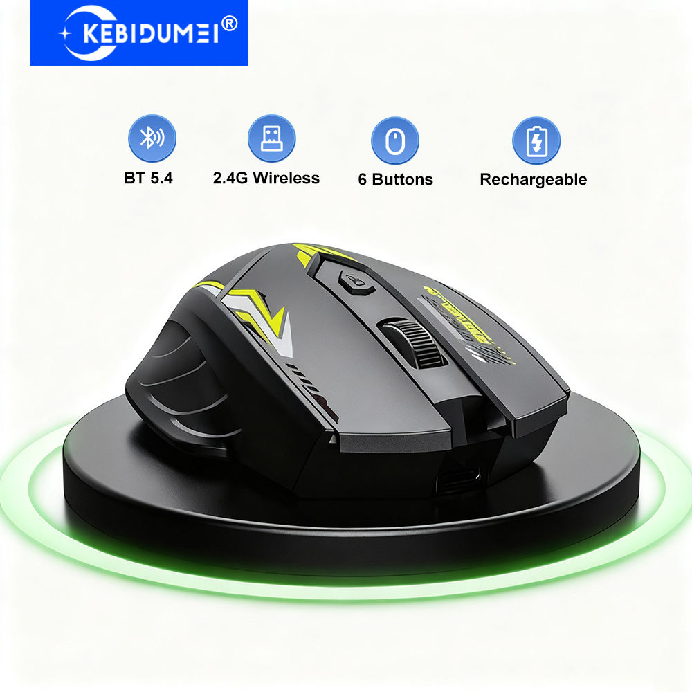 Bluetooth 5.4 Mouse Dual-Mode 2.4G Wireless Mouse 6 Buttons Gaming Mouse Office
