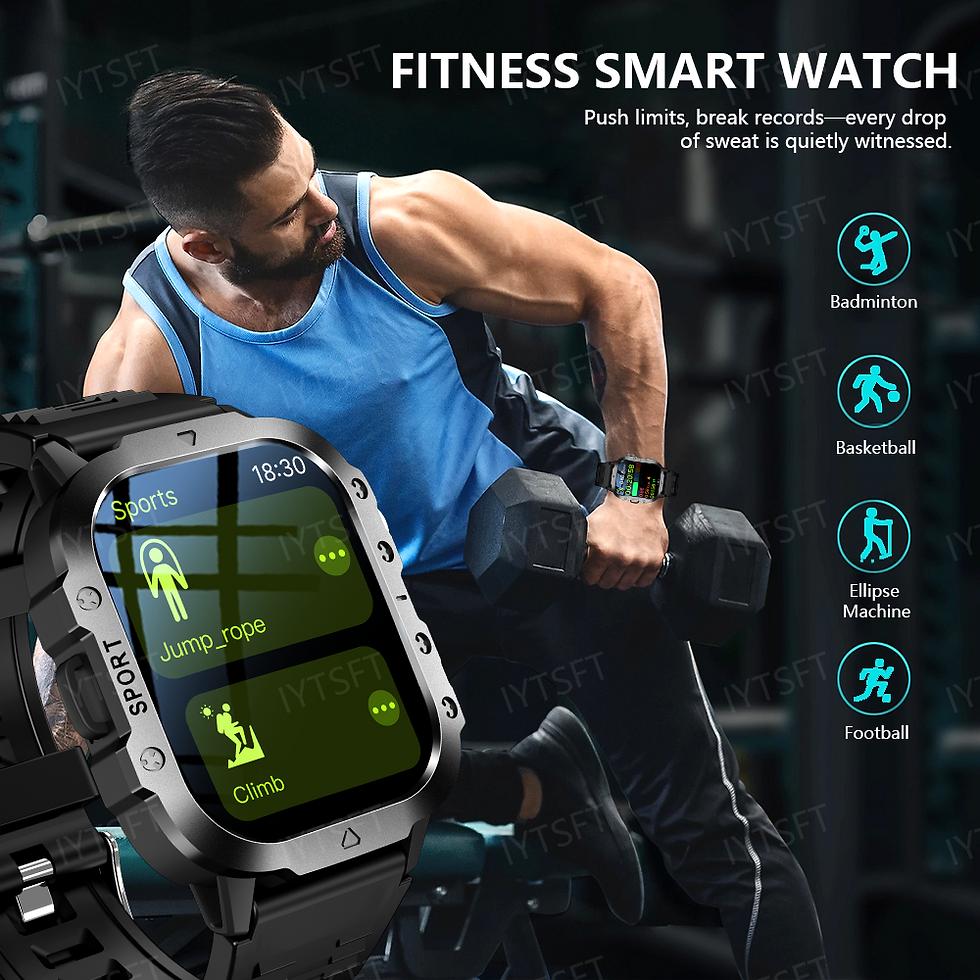 Miniatura: LAXASFIT 2025 New Military Smart Watch Men Outdoor Sports Fitness Tracker Health