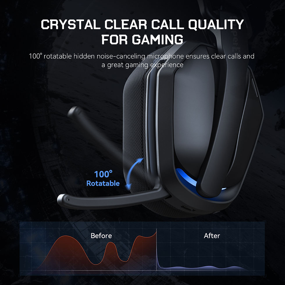 Miniatura: EKSA G19BT 2.4GHz Wireless Gaming Headphones Ultra-light Bluetooth 5.4 Headset G