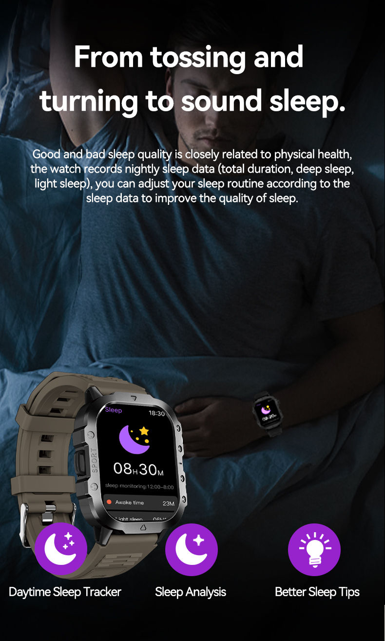 Miniatura: LAXASFIT 2025 New Military Smart Watch Men Outdoor Sports Fitness Tracker Health