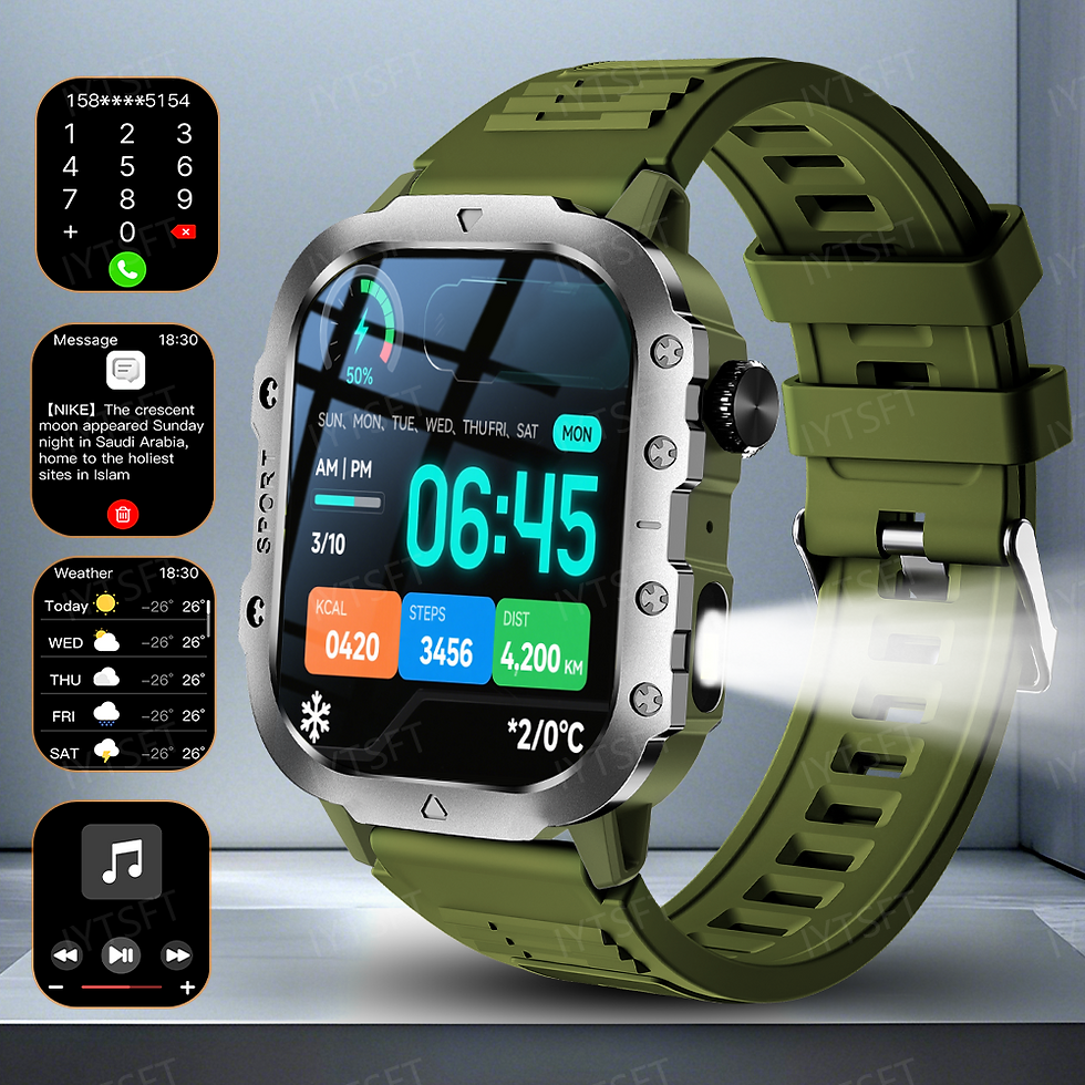 Miniatura: LAXASFIT 2025 New Military Smart Watch Men Outdoor Sports Fitness Tracker Health