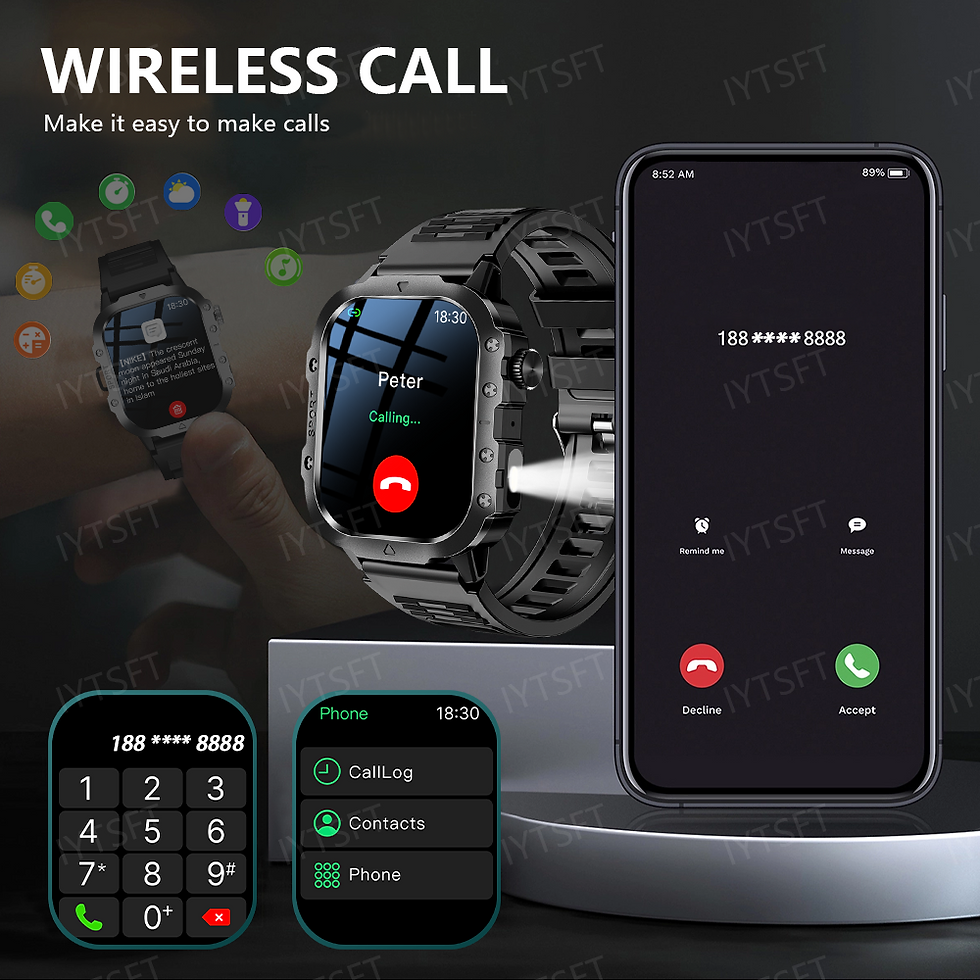 Miniatura: LAXASFIT 2025 New Military Smart Watch Men Outdoor Sports Fitness Tracker Health
