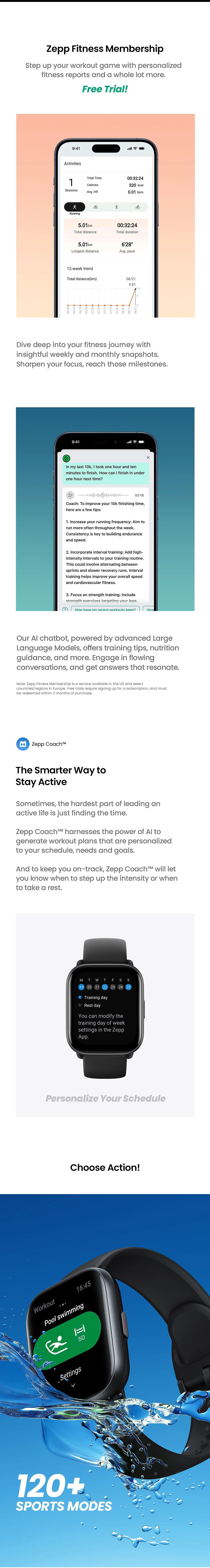 Miniatura: Amazfit Active Smart Watch 42mm, , GPS, Amazon Alexa Built-In, Bluetooth, 14-Day