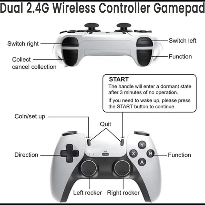 Miniatura: M15 4K TV Game Stick 64GB Built-in 3/40000+ Retro Games Console with Wireless Ga