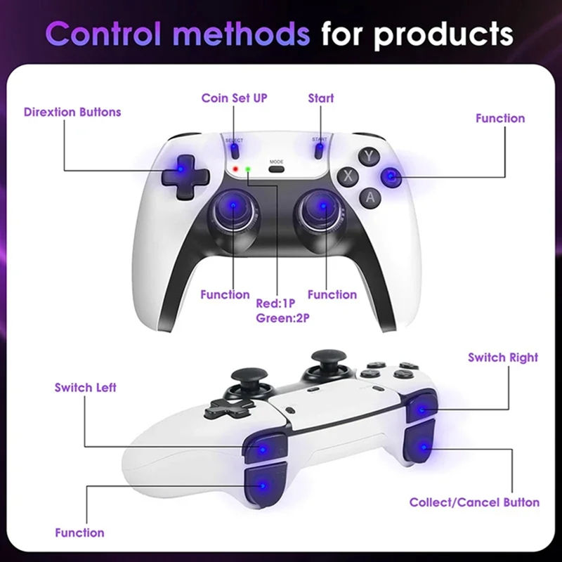 Miniatura: M15 4K TV Game Stick 64GB Built-in 3/40000+ Retro Games Console with Wireless Ga