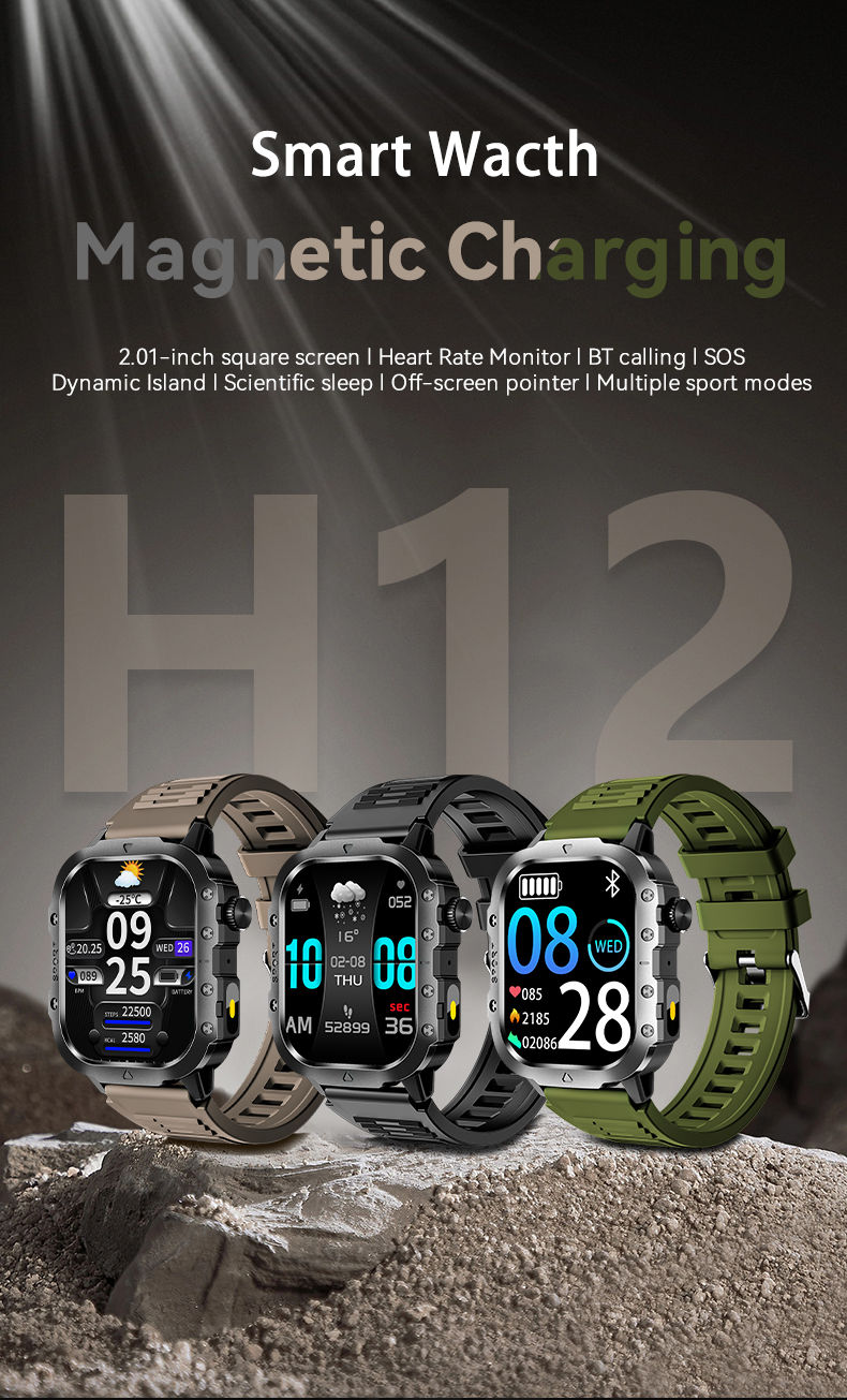 Miniatura: LAXASFIT 2025 New Military Smart Watch Men Outdoor Sports Fitness Tracker Health