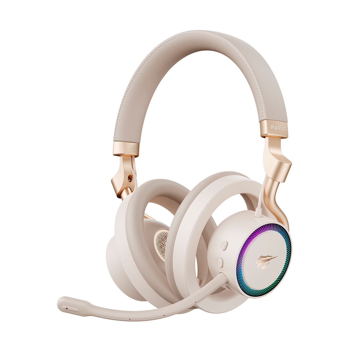 Headset Gamer Havit Gamenote Fuxi H8 Bluetooth Wireless 2.4Hz P3 USB Dourado