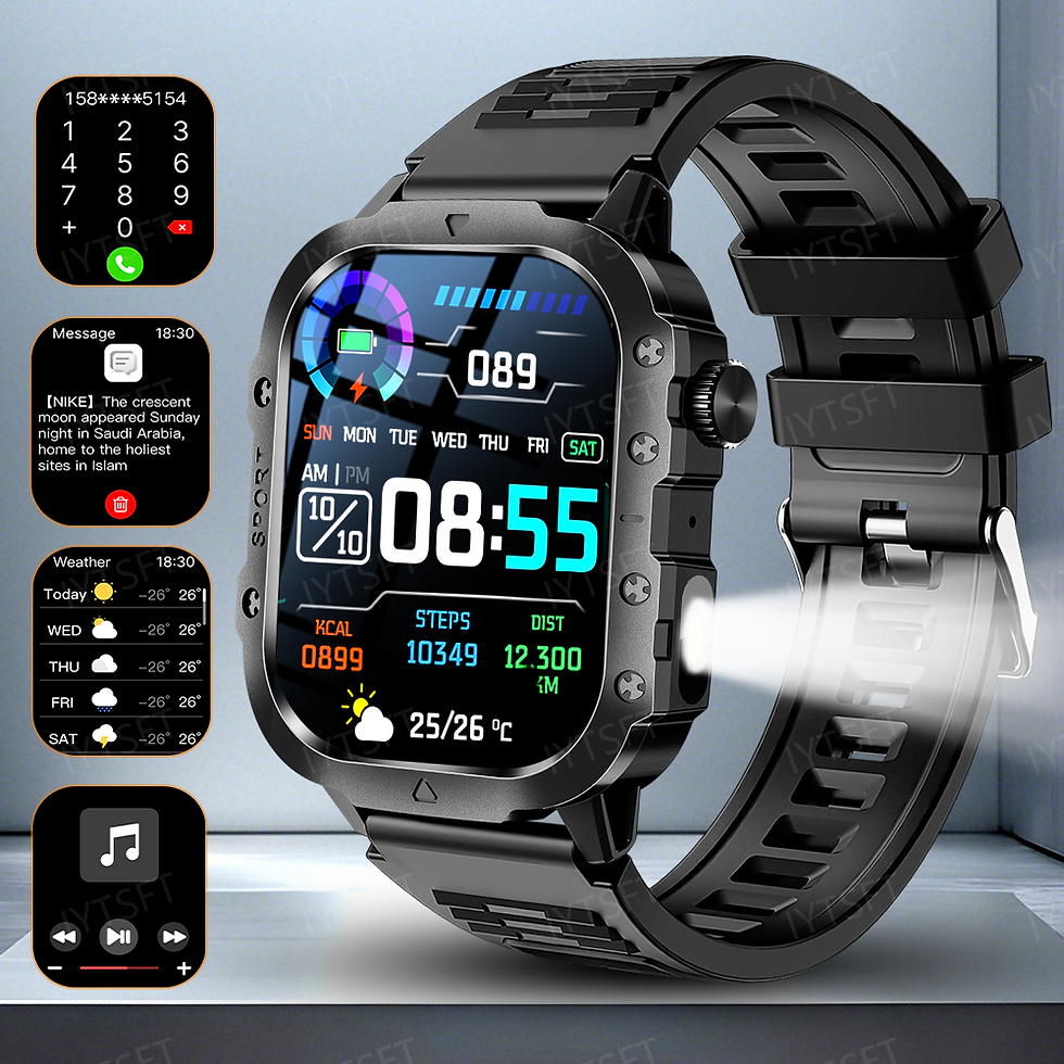 Miniatura: LAXASFIT 2025 New Military Smart Watch Men Outdoor Sports Fitness Tracker Health