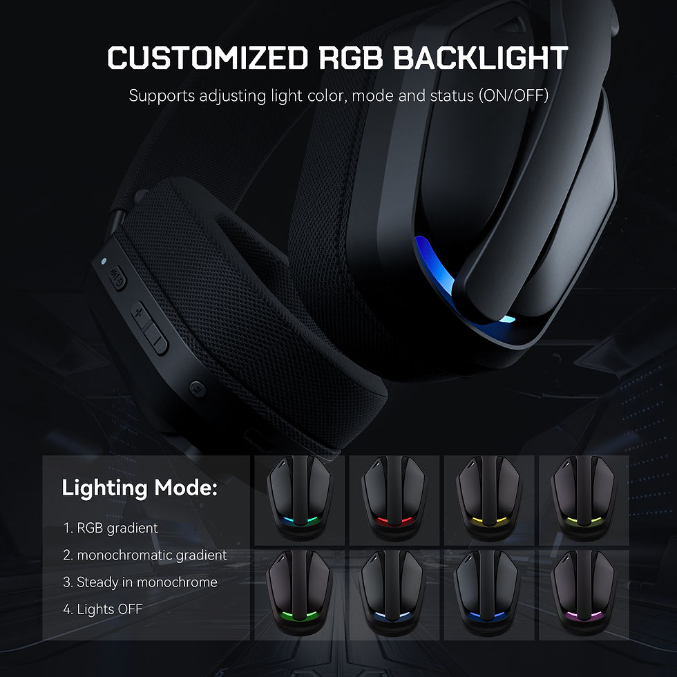 Miniatura: EKSA G19BT 2.4GHz Wireless Gaming Headphones Ultra-light Bluetooth 5.4 Headset G