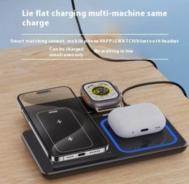 Miniatura: 15W 3 In 1 LED Foldable Fast Wireless Charger Stand