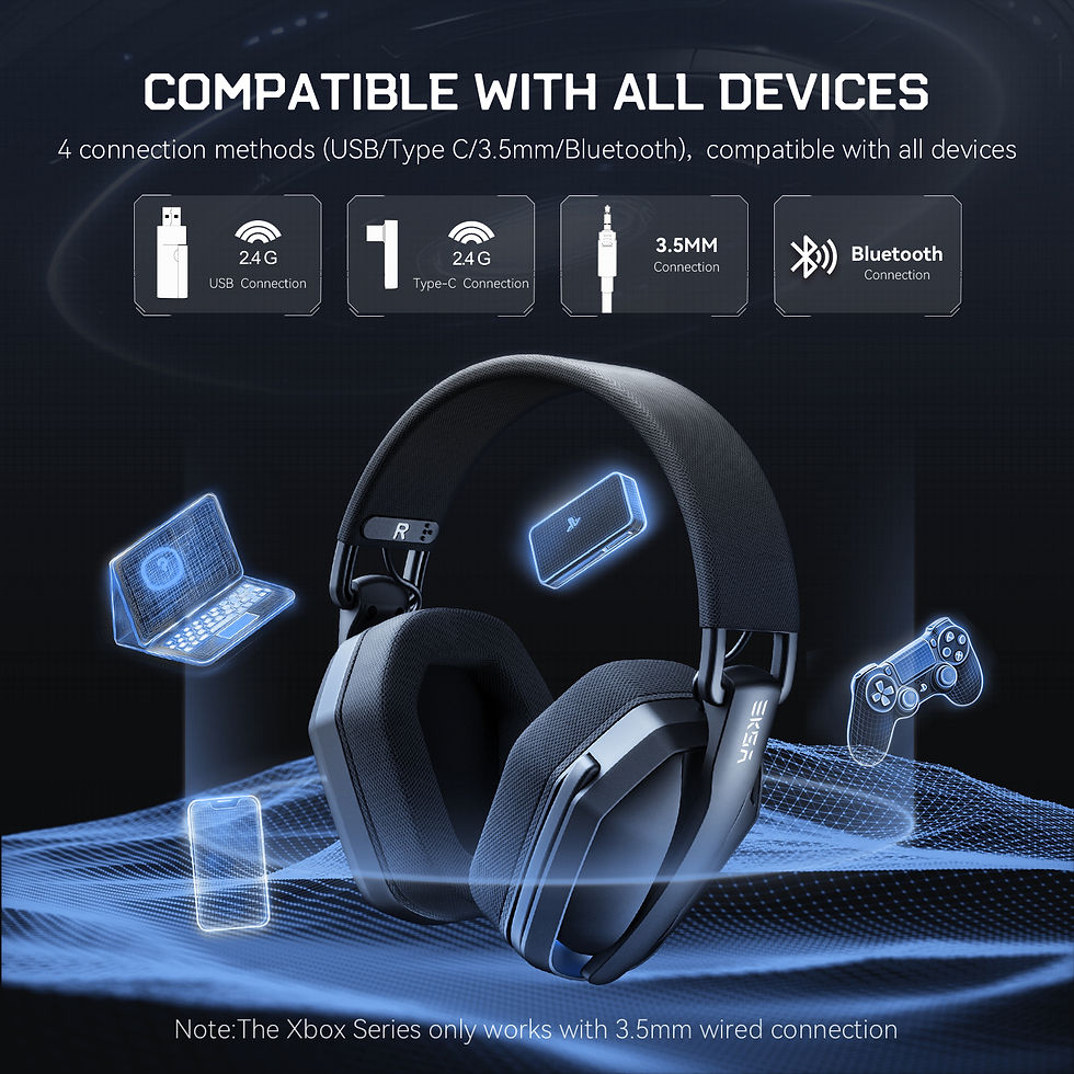 Miniatura: EKSA G19BT 2.4GHz Wireless Gaming Headphones Ultra-light Bluetooth 5.4 Headset G