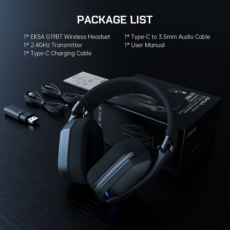 Miniatura: EKSA G19BT 2.4GHz Wireless Gaming Headphones Ultra-light Bluetooth 5.4 Headset G