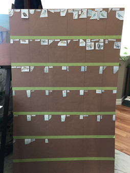 My big story board with all the subjects I have painted so far.