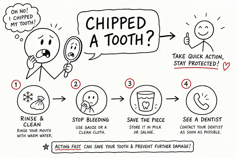 What to do immediately after chipping a tooth?