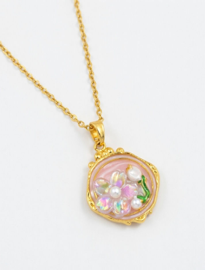Blossom Pearl Charm Pendant Necklace