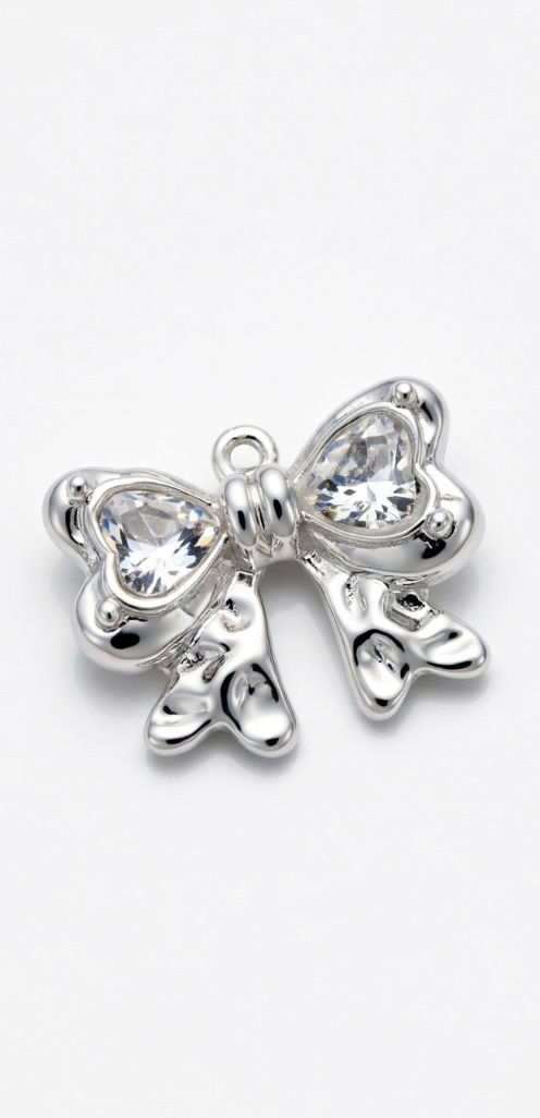 Crystal Bow Charm Pendant