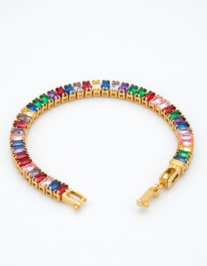 Minimal Multicolor Small Bead Tennis Bracelet