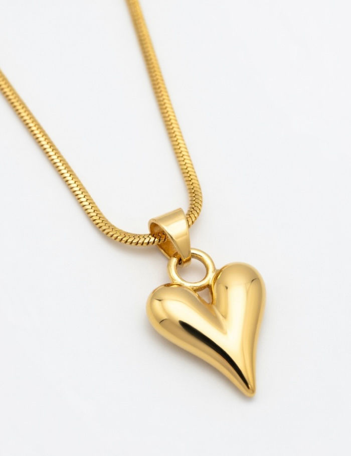 Classic Gold Heart Pendant Necklace