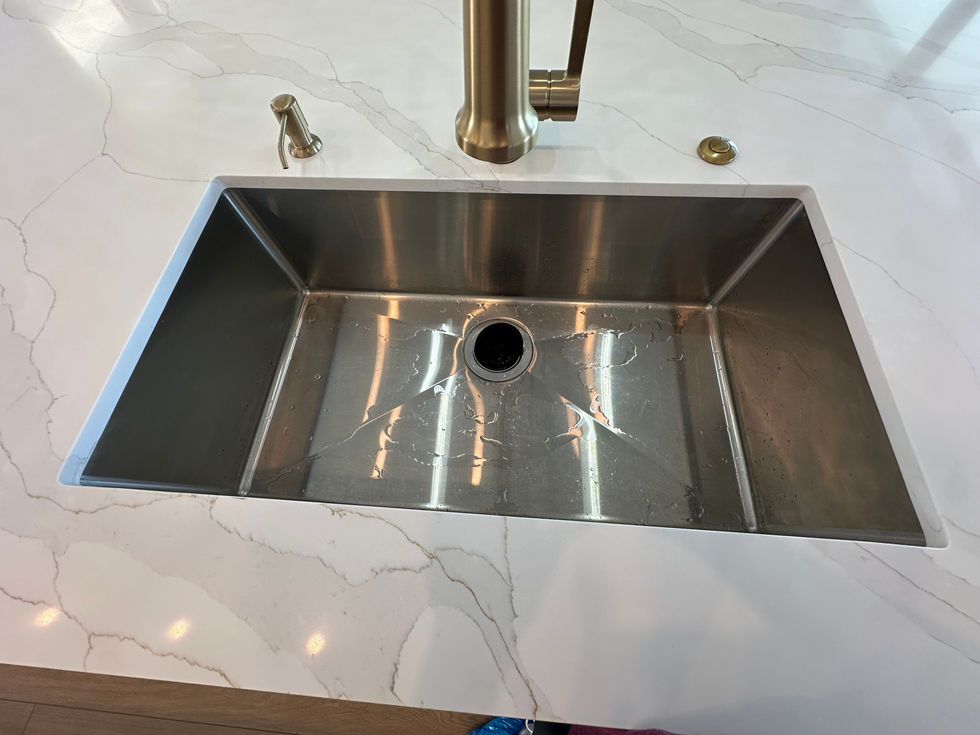 polished stainless steel sink
