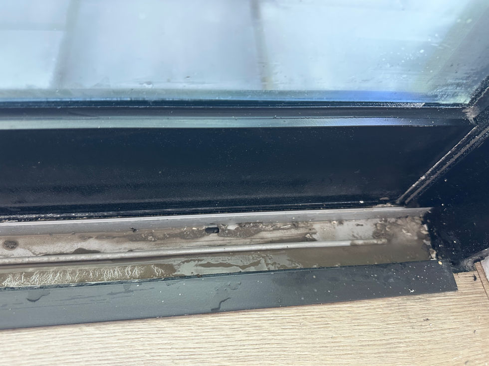 concrete stuck on sliding door tracks