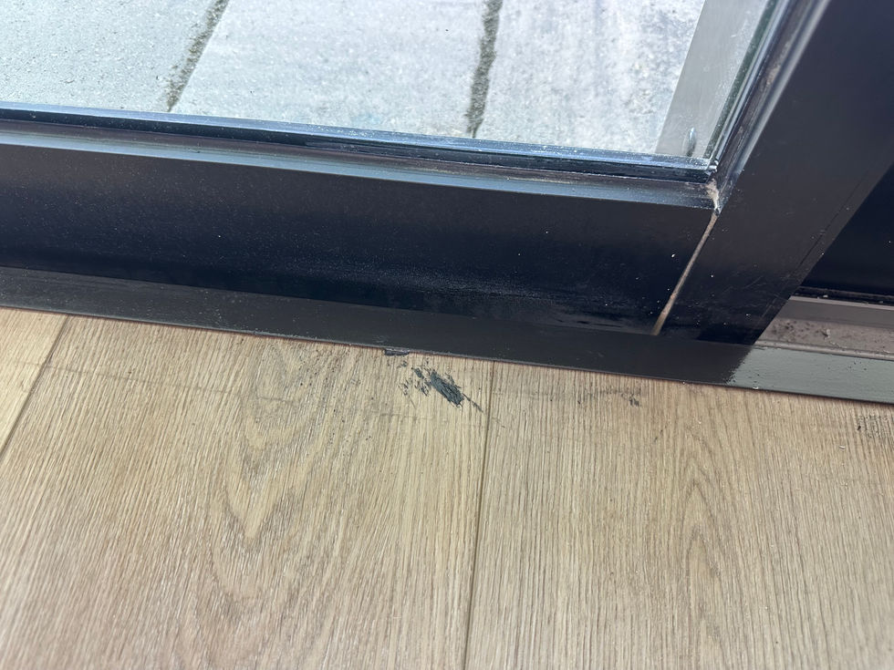 dried caulking on the floor