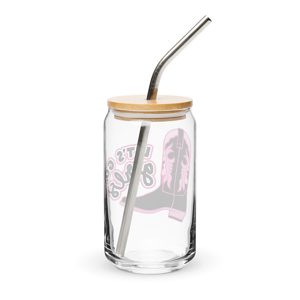 Thumbnail: Let's Go Girls Cowboy Boot Can-shaped glass
