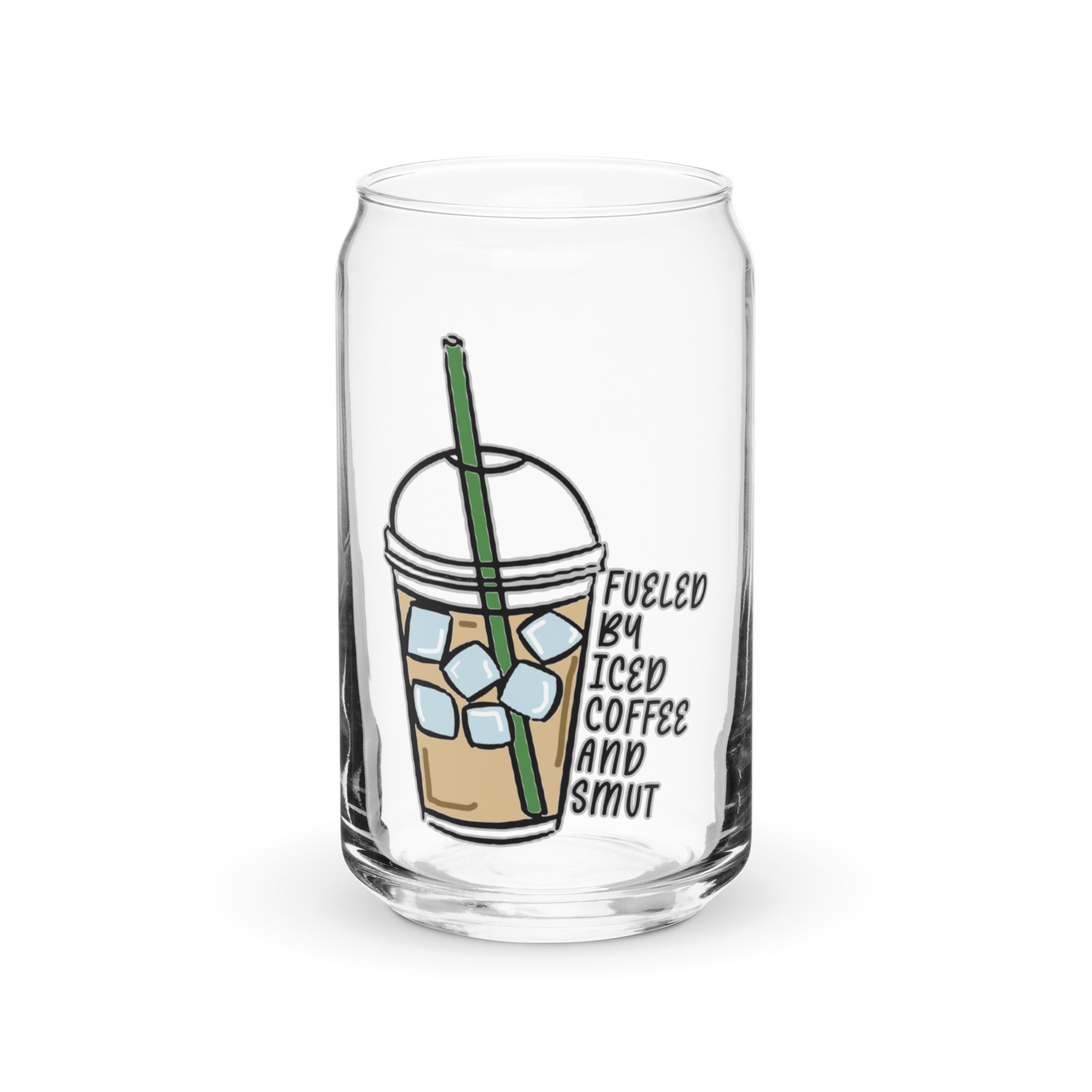 Iced Coffee and Smut Can-shaped glass