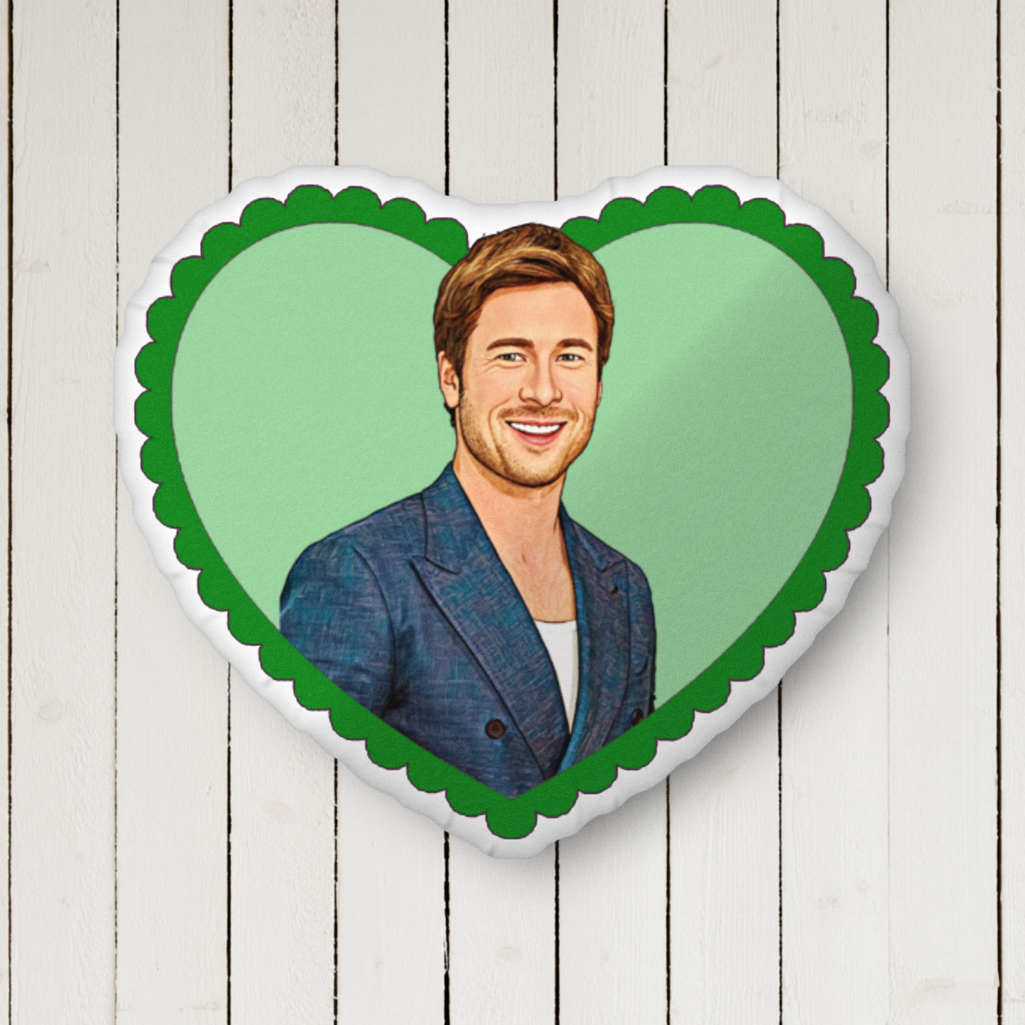 Glen Powell  Custom-shaped pillow