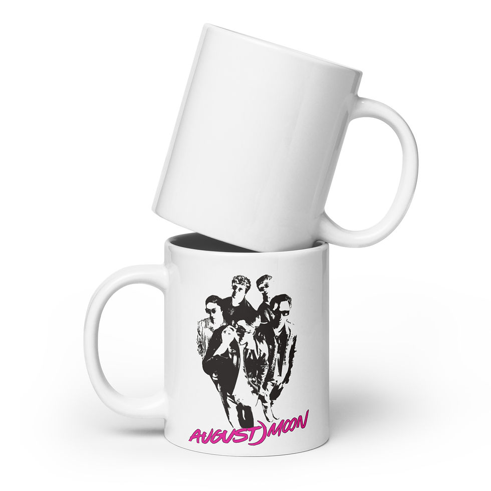 August Moon Band White glossy mug