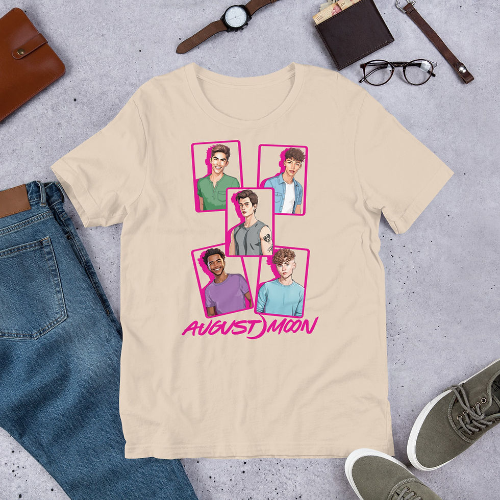 Thumbnail: August Moon Band Members Cartoon Unisex t-shirt