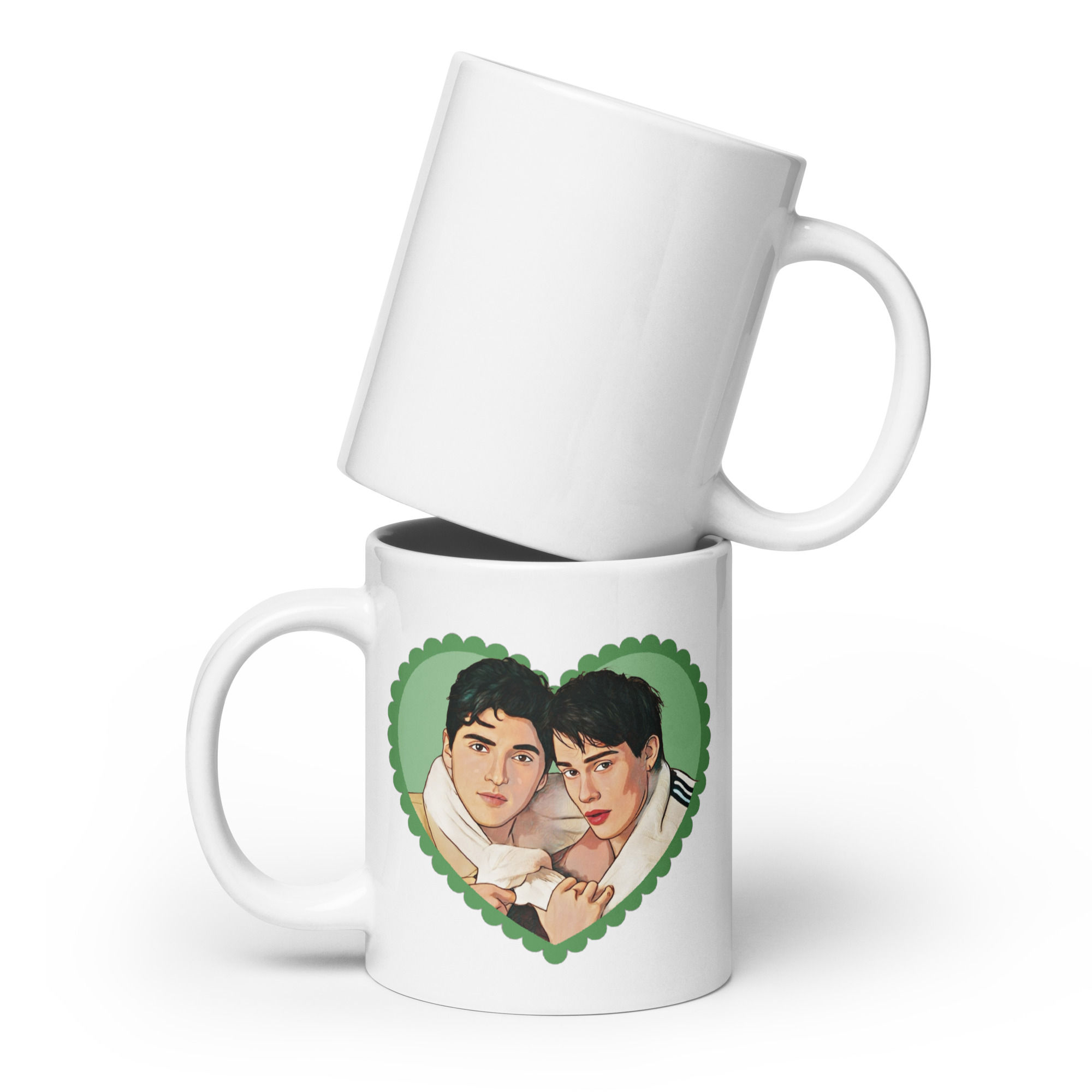 Red White and Royal Blue Henry and Alex White glossy mug