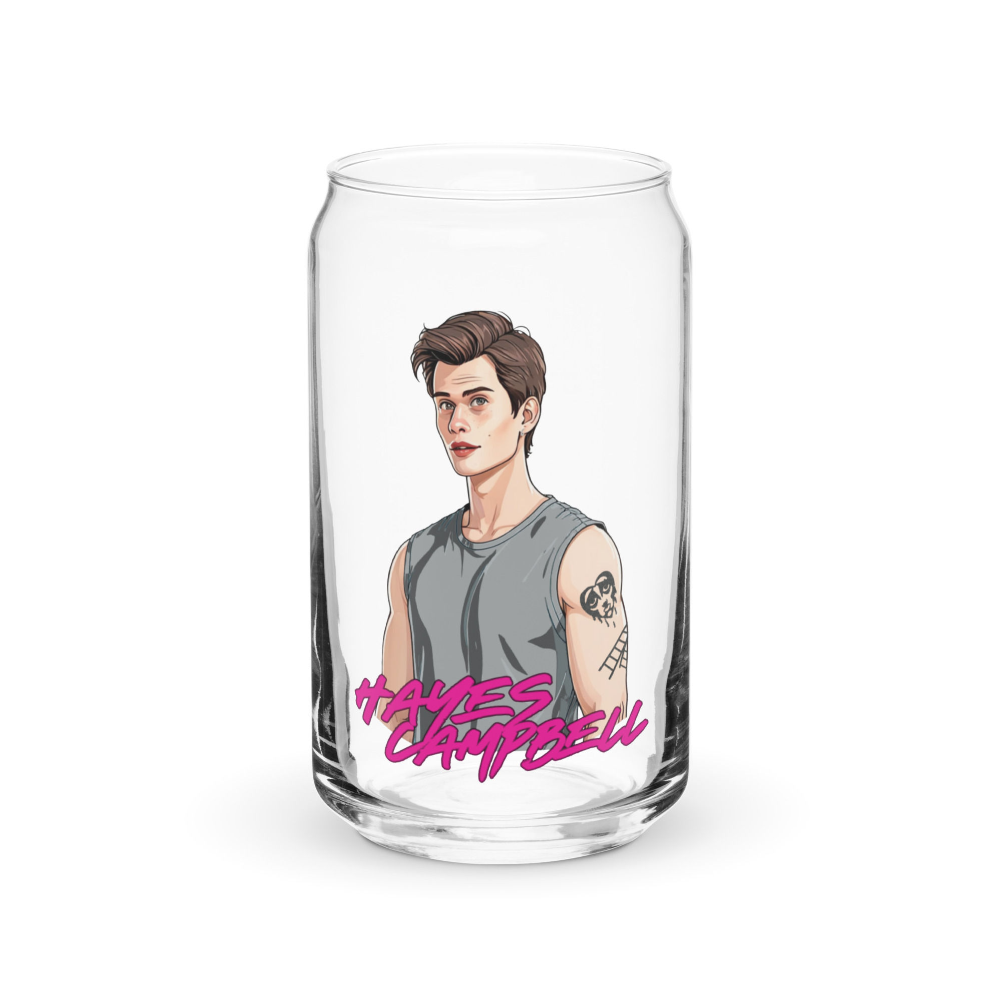 Hayes Campbell August Moon Cartoon Can-shaped glass