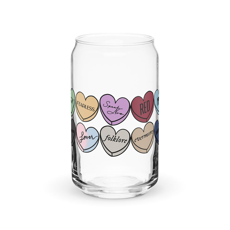 Taylor Swift The Eras Tour Love Hearts Can-shaped glass