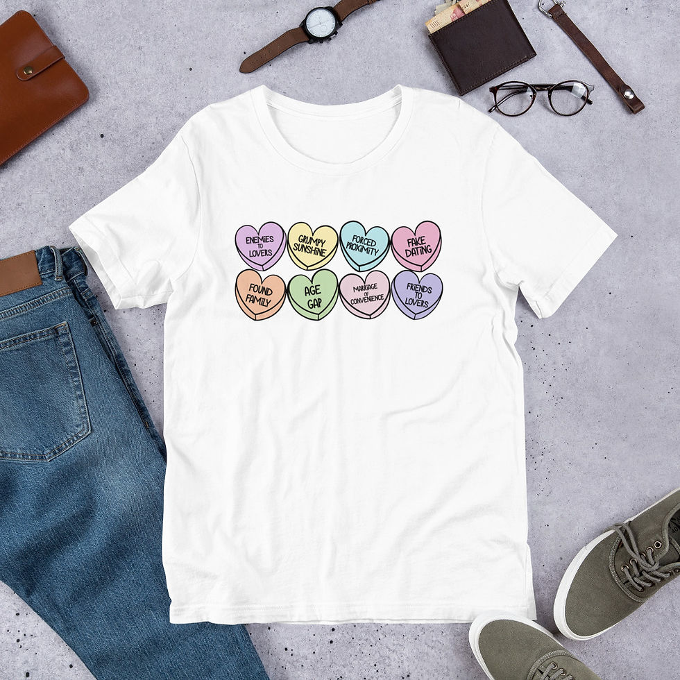 Book Trope Lover Hearts Unisex t-shirt