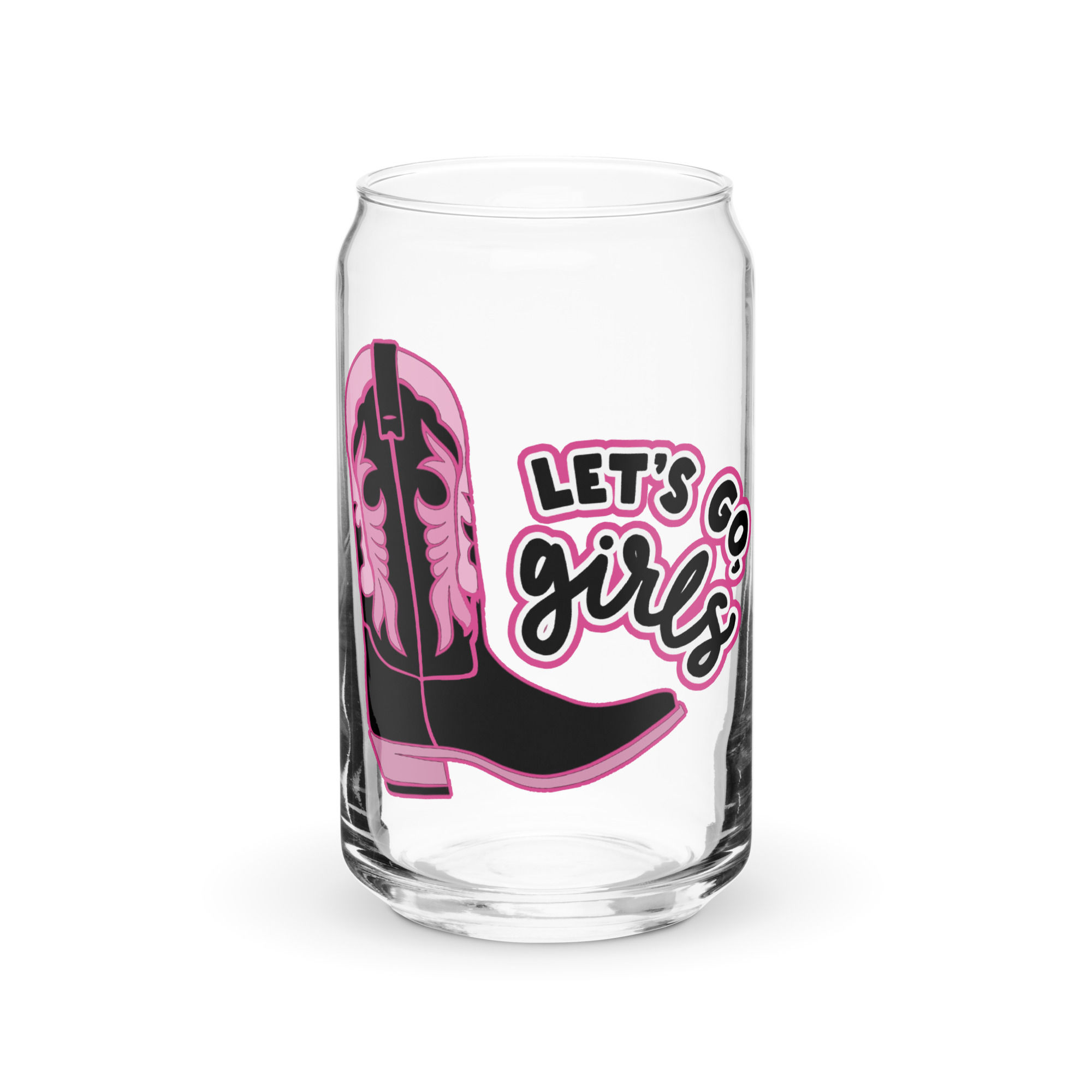 Let's Go Girls Cowboy Boot Can-shaped glass