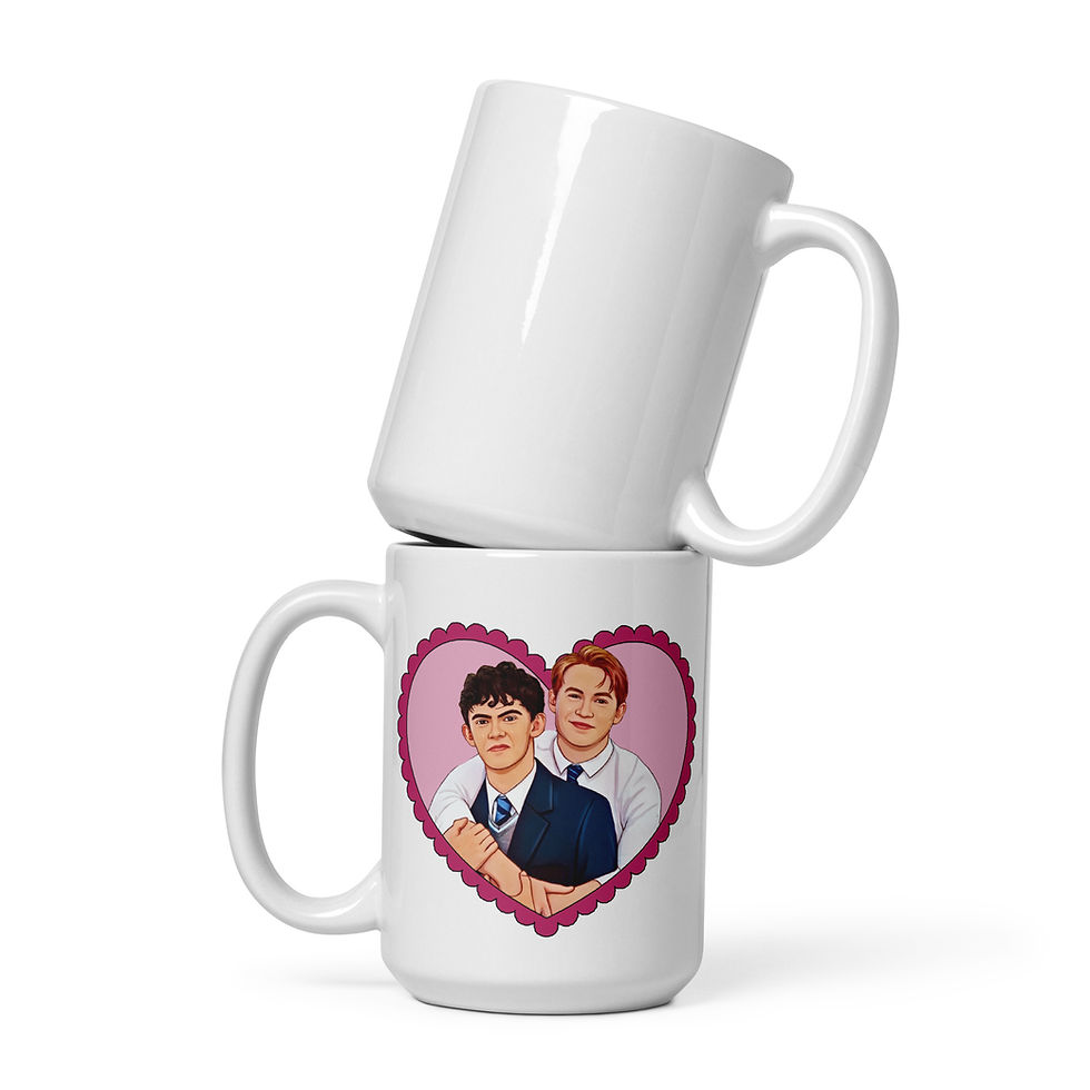 Thumbnail: Heartstopper Nick and Charlie White glossy mug