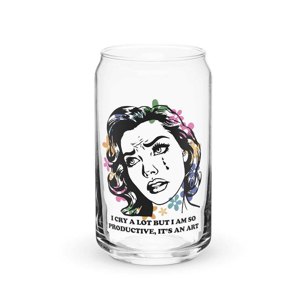 Taylor Swift I cry a lot but I am so productive Can-shaped glass