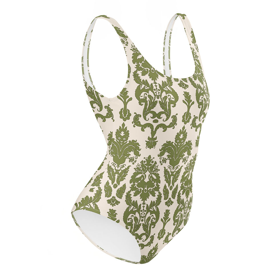 Thumbnail: The Sound of Music Von Trapp Drapes (Curtain) Pattern One-Piece Swimsuit