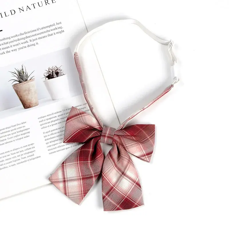 Thumbnail: Women's Pre-Tied Plaid Bow Tie – Vintage College & Preppy Style