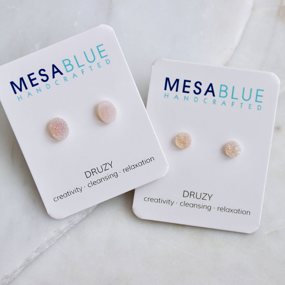 Druzy White Studs
