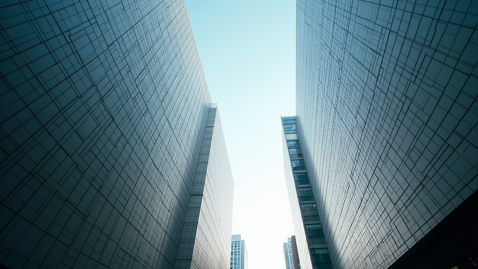 Eye-level view of a modern building in Yokohama