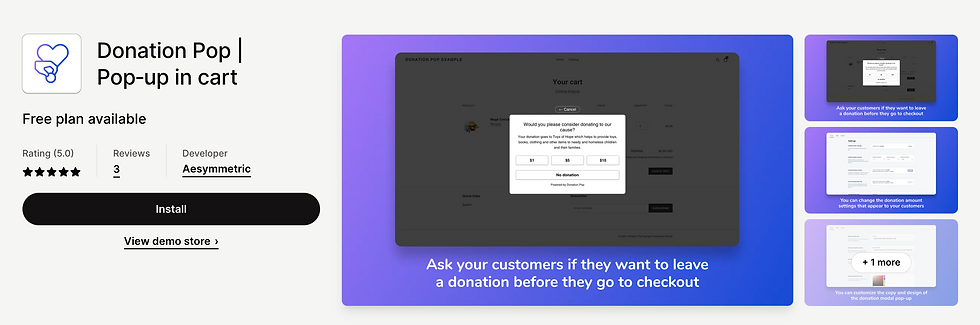 Donation Pop Charity Donations for Shopify