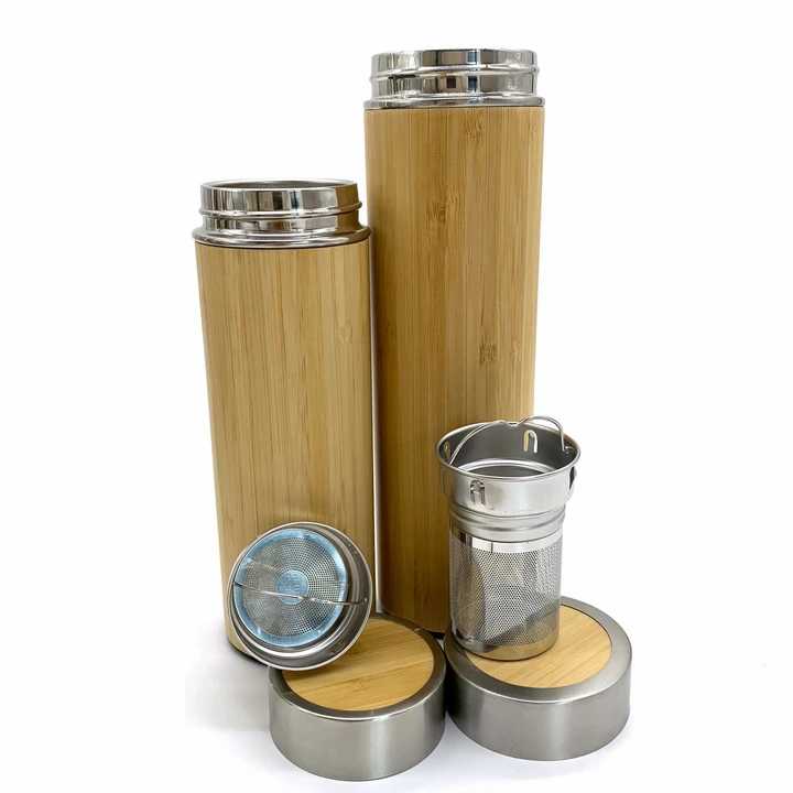 Bamboo Straw Girl - Thermal Flask (Bamboo) 350/500ml