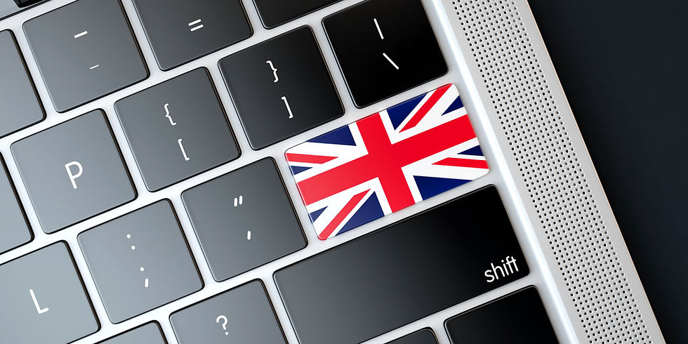 Clavier d'ordinateur avec drapeau du Royaume-Uni