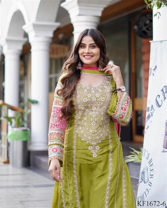 Heavy Vichitra silk suit