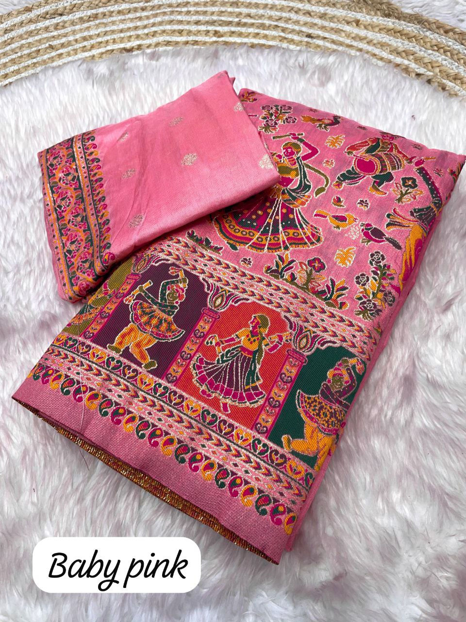 Thumbnail: Pure Pashmina Rajwadi saree