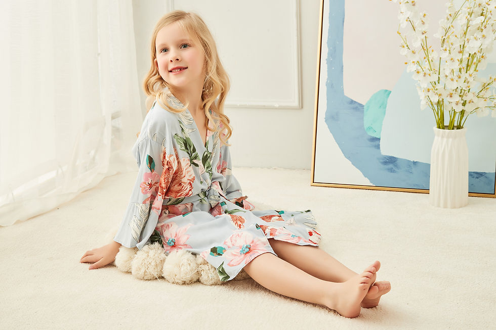 Thumbnail: Children's Floral Ruffle Robe